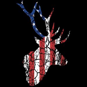 Distressed Deer Flag Print