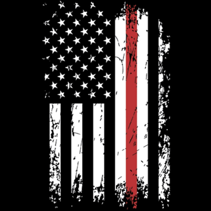 Distressed Red Line Flag