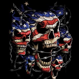 American Skulls wire and chains (very large print)