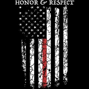 Distressed Red Line Flag Honor & Respect