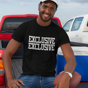 Exclusive Exclusive on black shirt