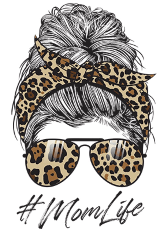 Mom Bun Life leopard