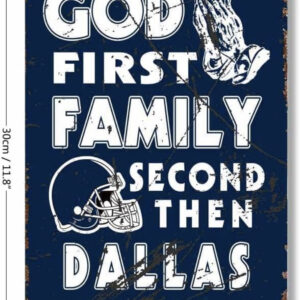 God Family Football metal sign