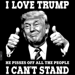 I love Trump.. he pisses off all the people I can’t stand