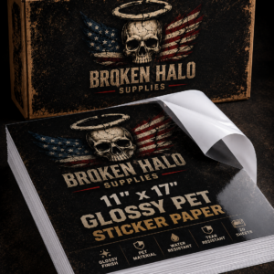 Premium Glossy PET sticker paper 8.5\ x 11"  Starter Pack of 10"
