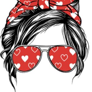 Mom Bun Life hearts